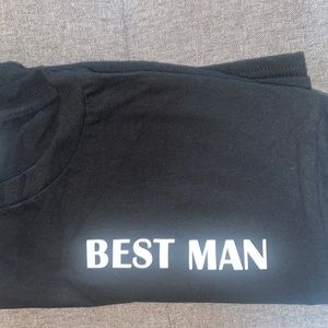 Never Worn Best Man Black & White Men’s Short Sleeve Crew Neck T-Shirt: Size XL